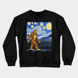 Bigfoot Van Gogh starry night Crewneck Sweatshirt